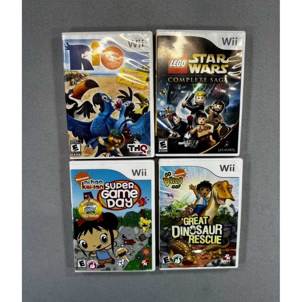 Nintendo Wii Lot of 4 Games w/ Manuals: Rio, LEGO Star Wars Complete Saga